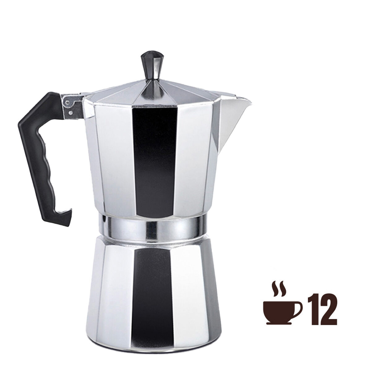 Caffettiera Italiana EDM Alluminio 12 Tazze - Immagine 2