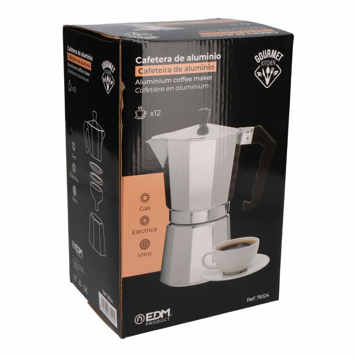 Caffettiera Italiana EDM Alluminio 12 Tazze - Immagine 4