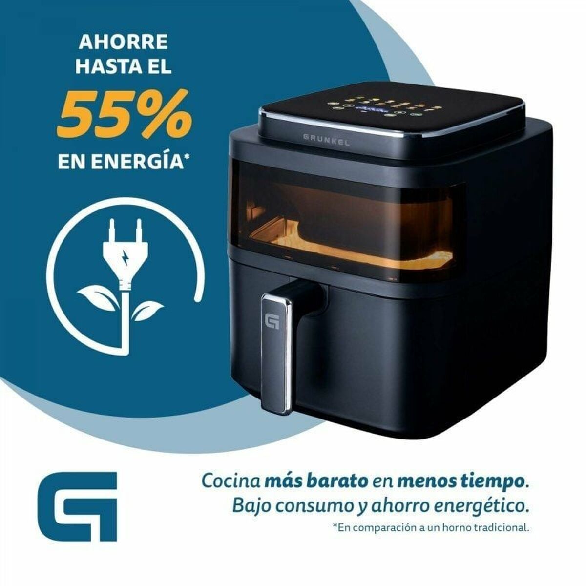 Friggitrice ad Aria Grunkel Light Fryer 1400 W 6 L Nero - Immagine 5