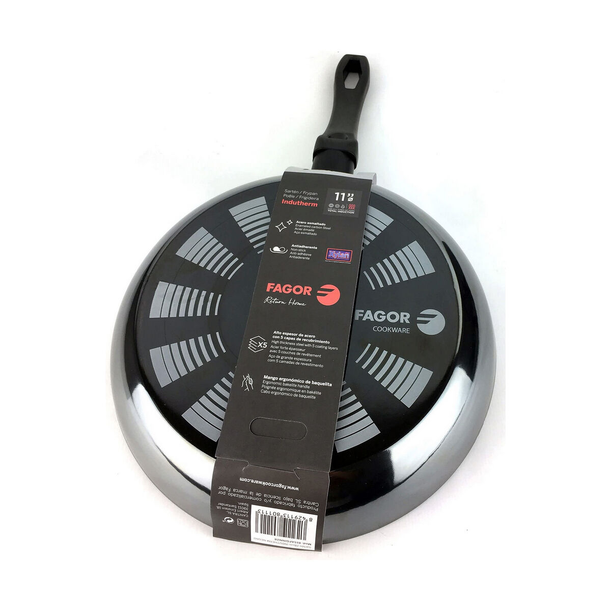 Padella FAGOR Indutherm Nero Acciaio Smaltato (Ø 28 cm) - Immagine 4
