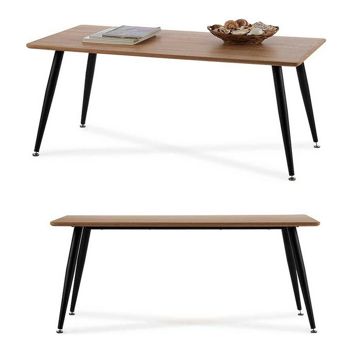Tavolino da Caffè Gift Decor Marrone Nero Legno 60 x 110 x 45 cm - Immagine 2