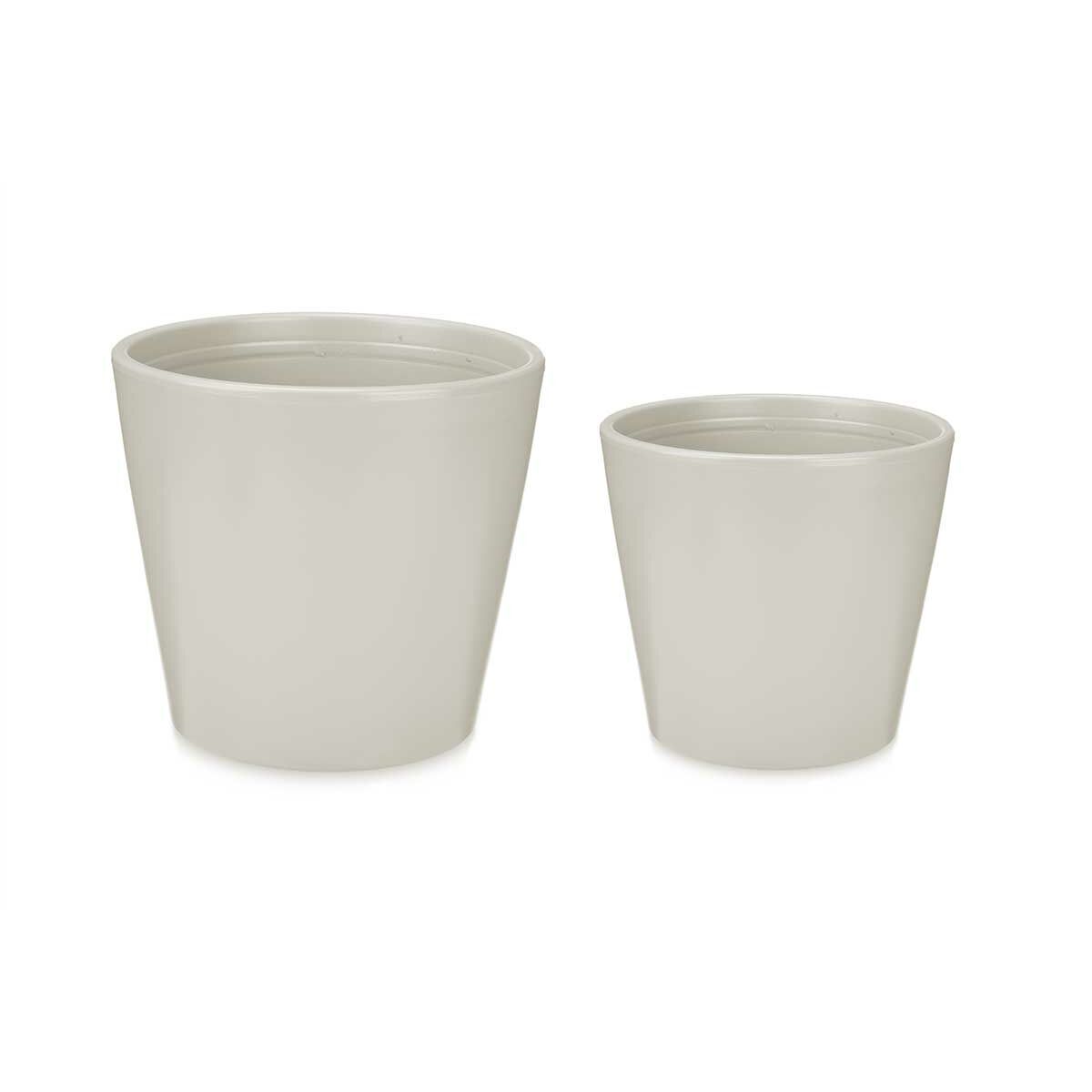 Set di Vasi Ibergarden Grigio Argilla Ø 22 cm Ø 28 cm 28 x 27 x 28 cm 2 Pezzi