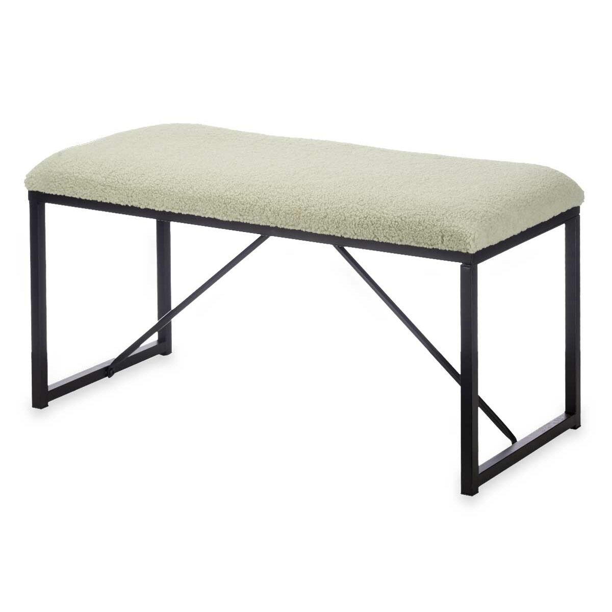 Panca Gift Decor Verde Metallo Stoffa 81 x 42 x 38 cm