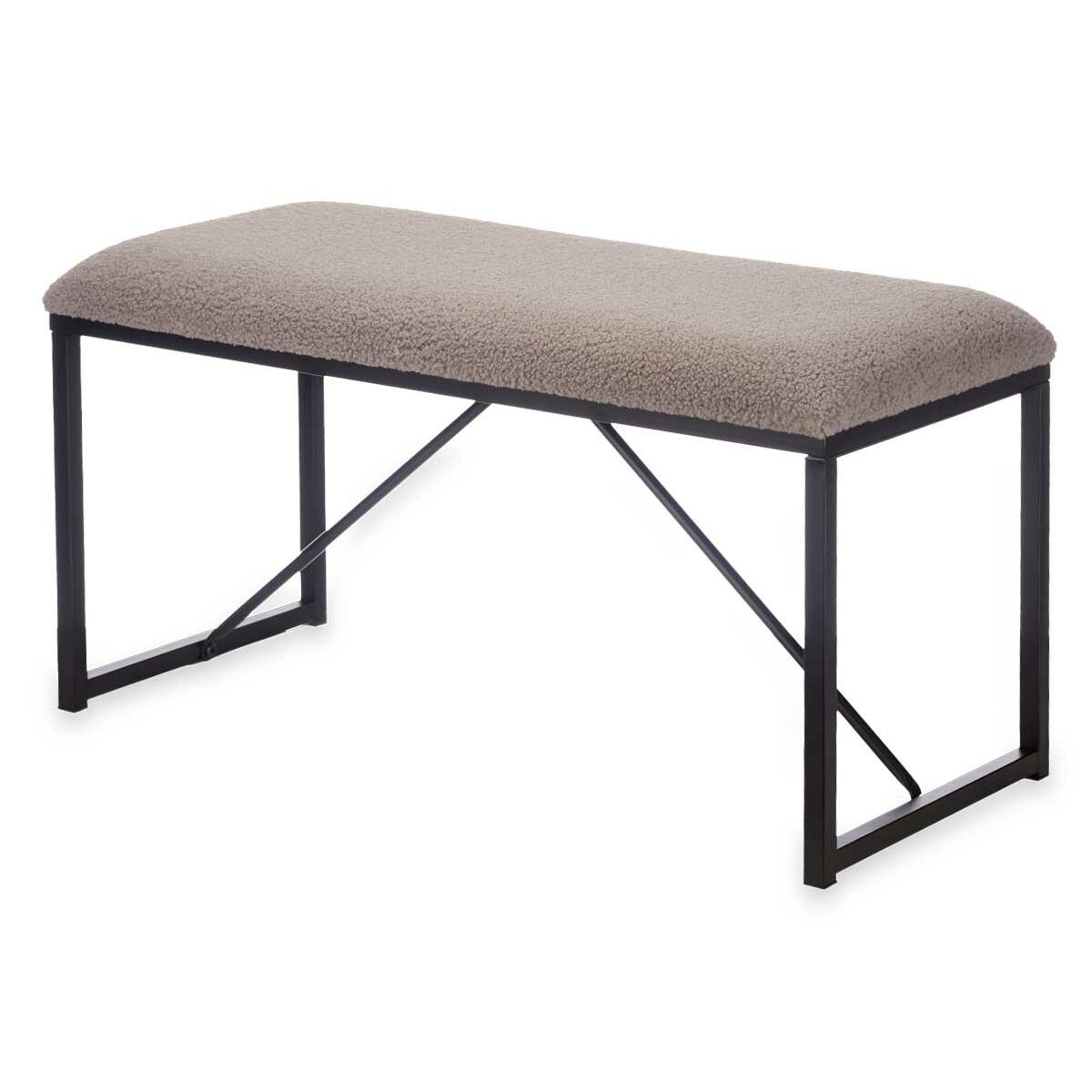 Panca Gift Decor Marrone Metallo Stoffa 81 x 42 x 38 cm