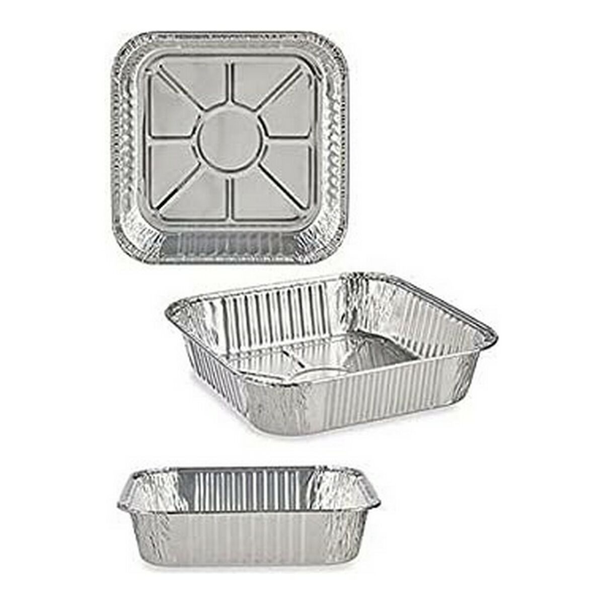 Set di Vassoi Kinvara Argentato Argento Alluminio 20,5 x 6,5 x 20,5 cm - Immagine 2