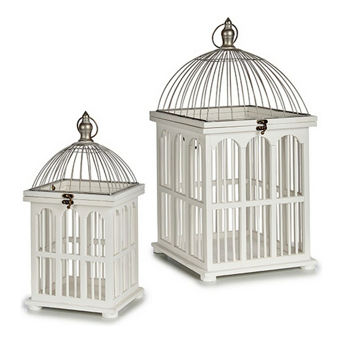 Gabbia decorativa Gift Decor 1014056 Bianco 30 x 59 x 30 cm (2 Unità)