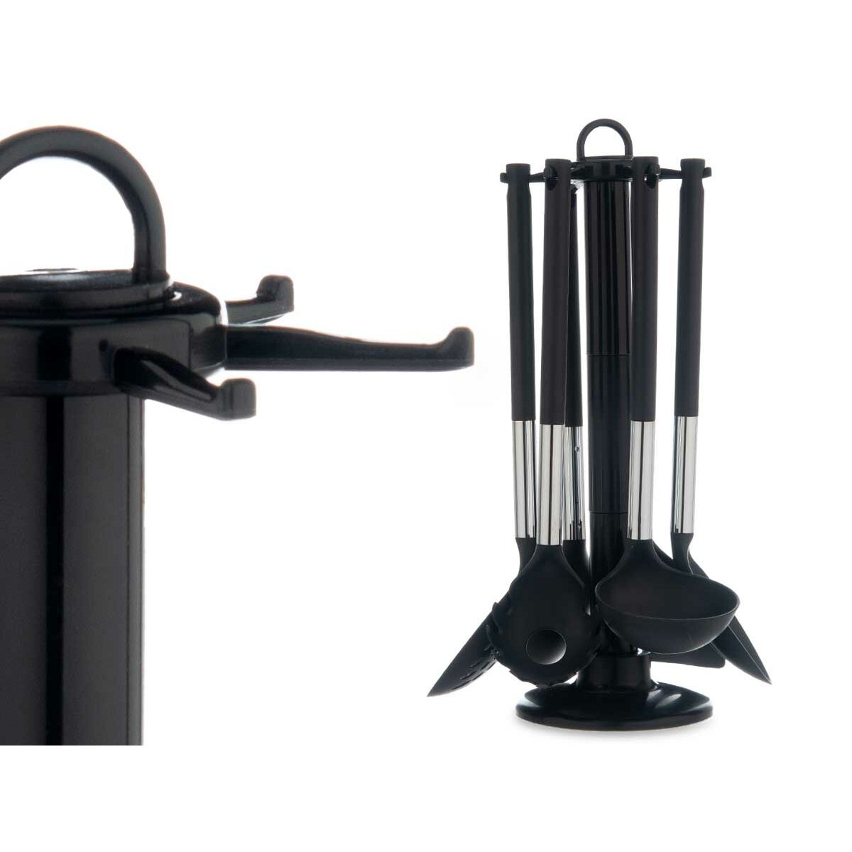 Set di Utensili da Cucina Kinvara Legno Metallo polipropilene Plastica PBT 14 x 38 x 14 cm 7 Pezzi - Immagine 2