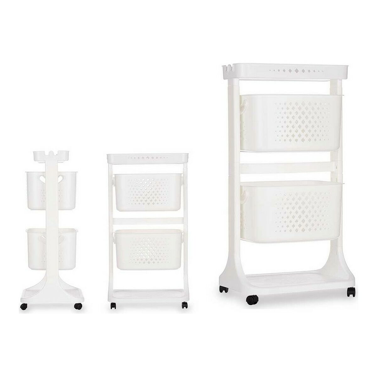 Carrello per Verdure Kinvara Bianco polipropilene Plastica 33 x 83,5 x 42 cm 35 x 82 x 43 cm - Immagine 2
