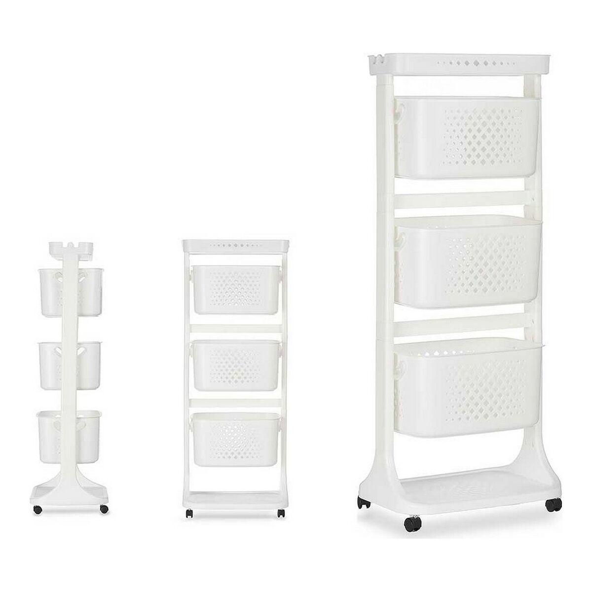 Carrello per Verdure Kinvara Bianco polipropilene Plastica 33 x 112 x 41 cm 33 x 11,2 x 42 cm - Immagine 2