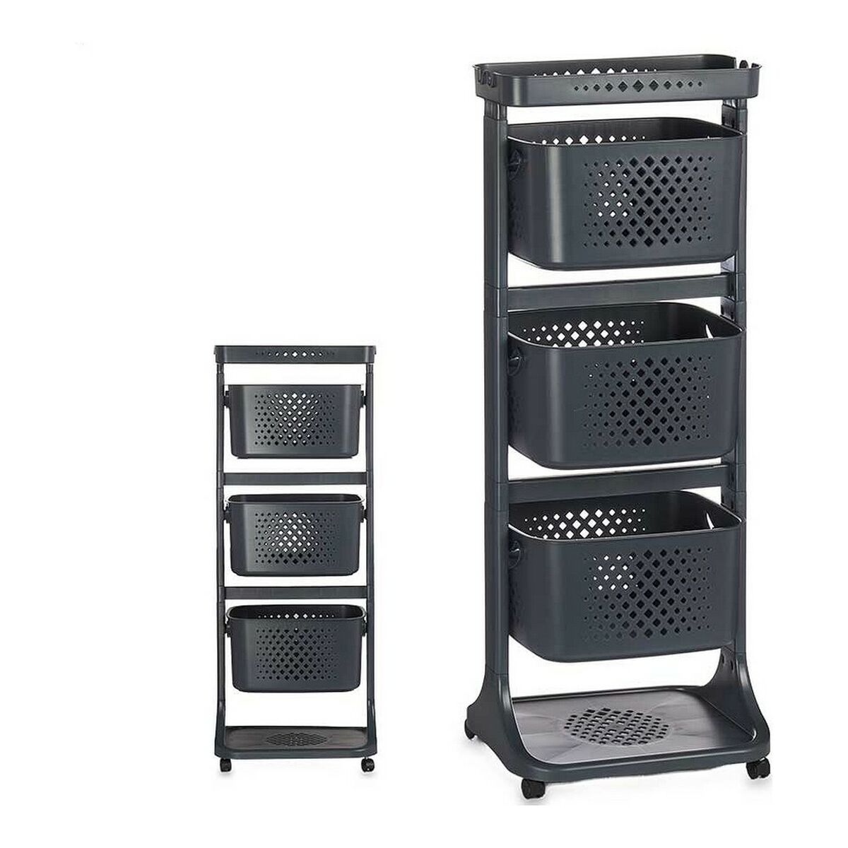 Carrello per Verdure Kinvara Antracite polipropilene Plastica 33 x 11,2 x 42,5 cm 33 x 11,2 x 42 cm - Immagine 2
