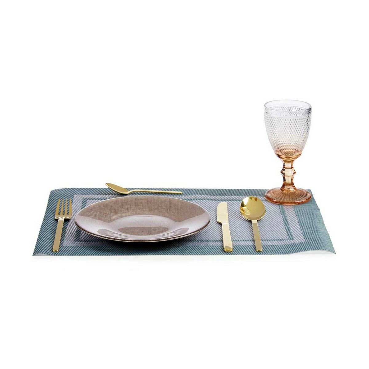 Piatto da pranzo Vivalto 3239121P-5 Dorato Vetro 21 x 2 x 21 cm - Immagine 3