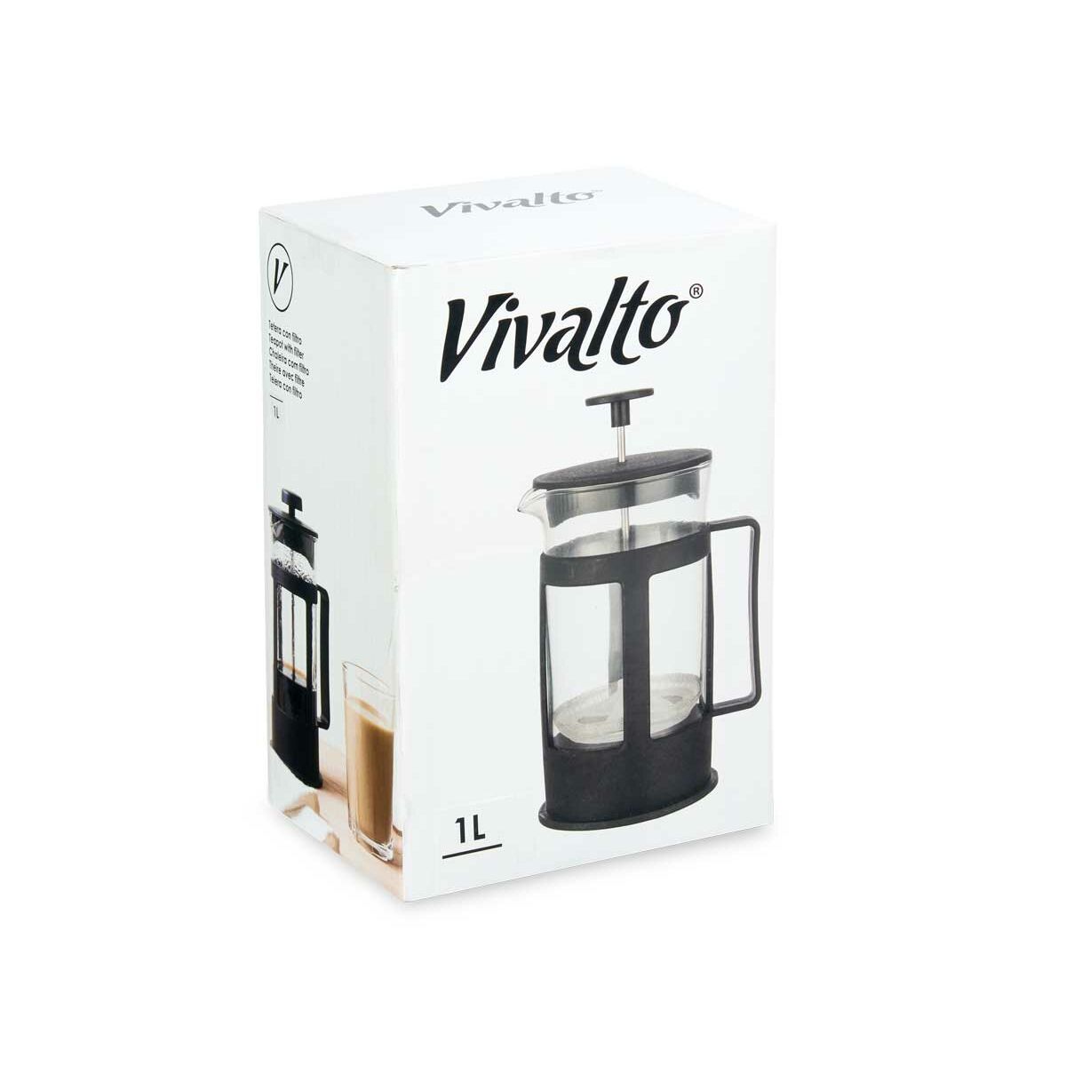 Teiera Kinvara Nero Trasparente 1 L 14 x 20 x 11 cm 14 x 20 x 10 cm 14 x 20 x 10,7 cm 12,5 x 19,5 x 10 cm Stantuffo - Immagine 2