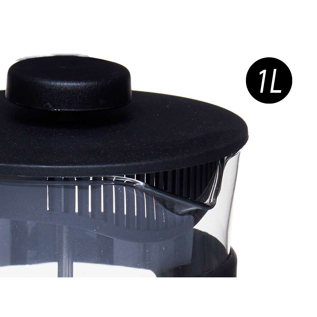 Teiera Kinvara Nero Trasparente 1 L 14 x 20 x 11 cm 14 x 20 x 10 cm 14 x 20 x 10,7 cm 12,5 x 19,5 x 10 cm Stantuffo - Immagine 3