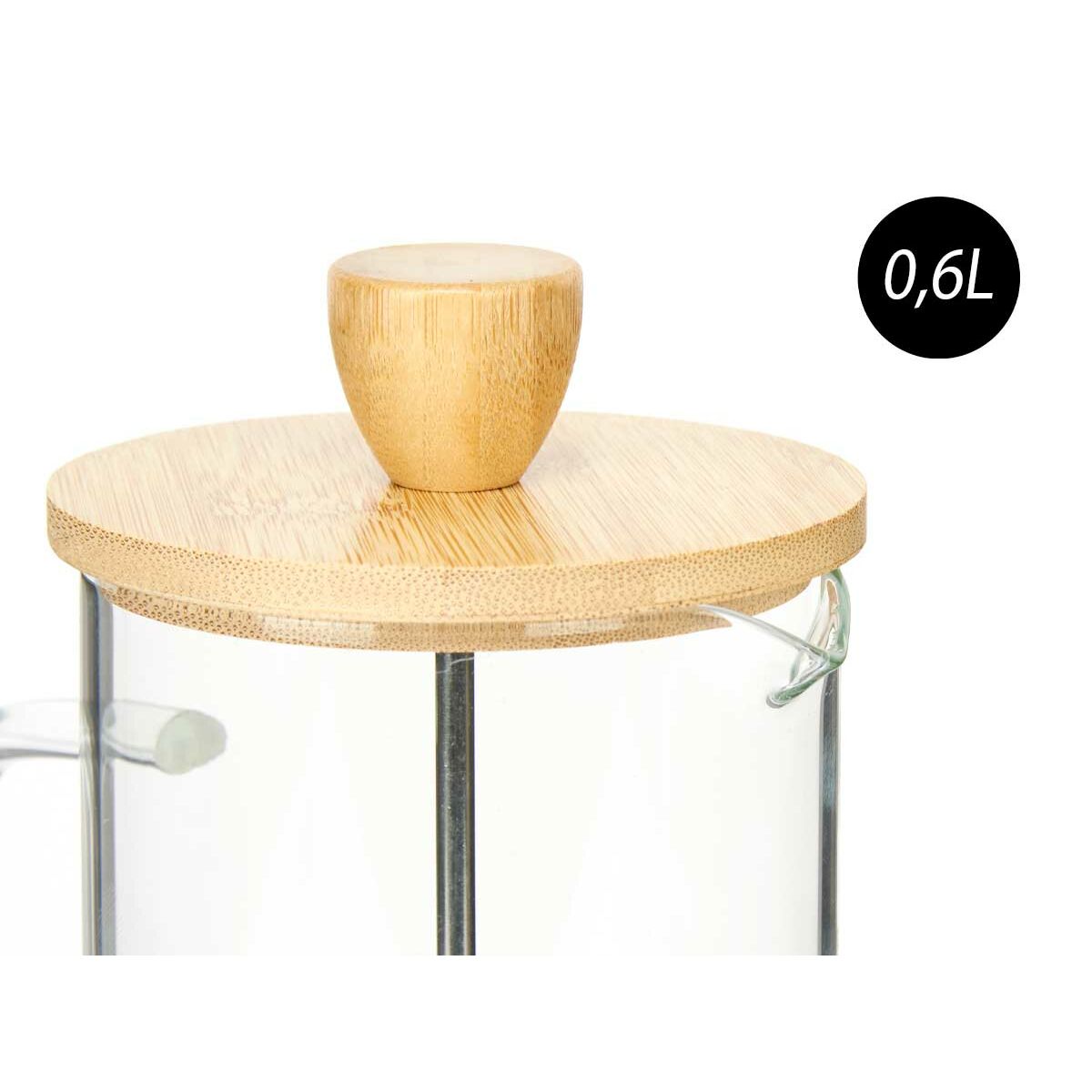 Teiera Vivalto Naturale Vetro Bambù Vetro Borosilicato 600 ml - Immagine 3