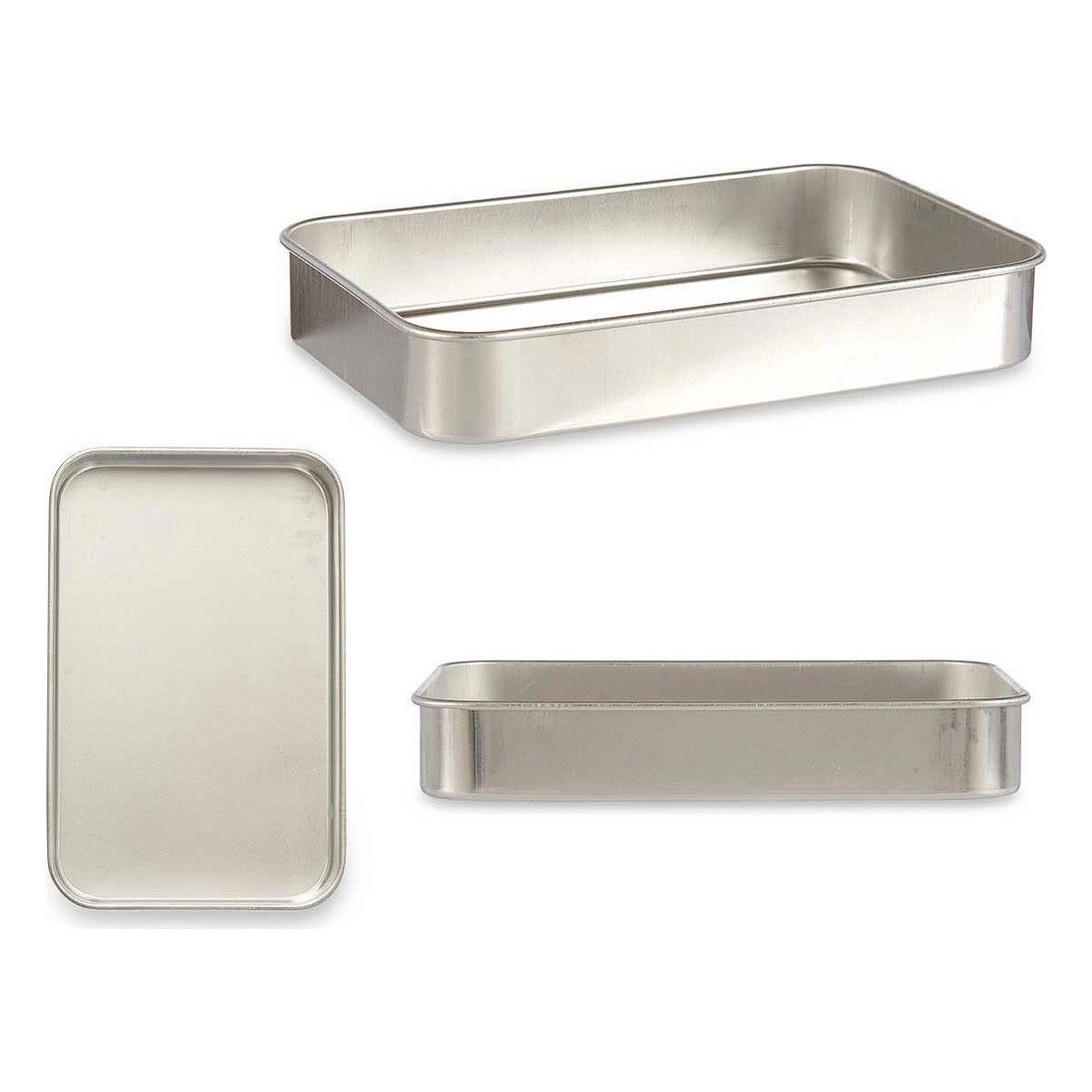 Teglia Kinvara Argentato Argento Alluminio 23,5 x 6 x 36 cm 36 x 6 x 23,5 cm - Immagine 3
