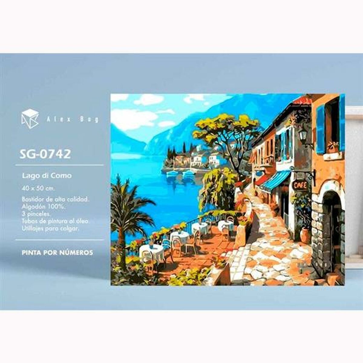 Set Pittura per Numeri Alex Bog Lago di Como 40 x 50 cm Numeri