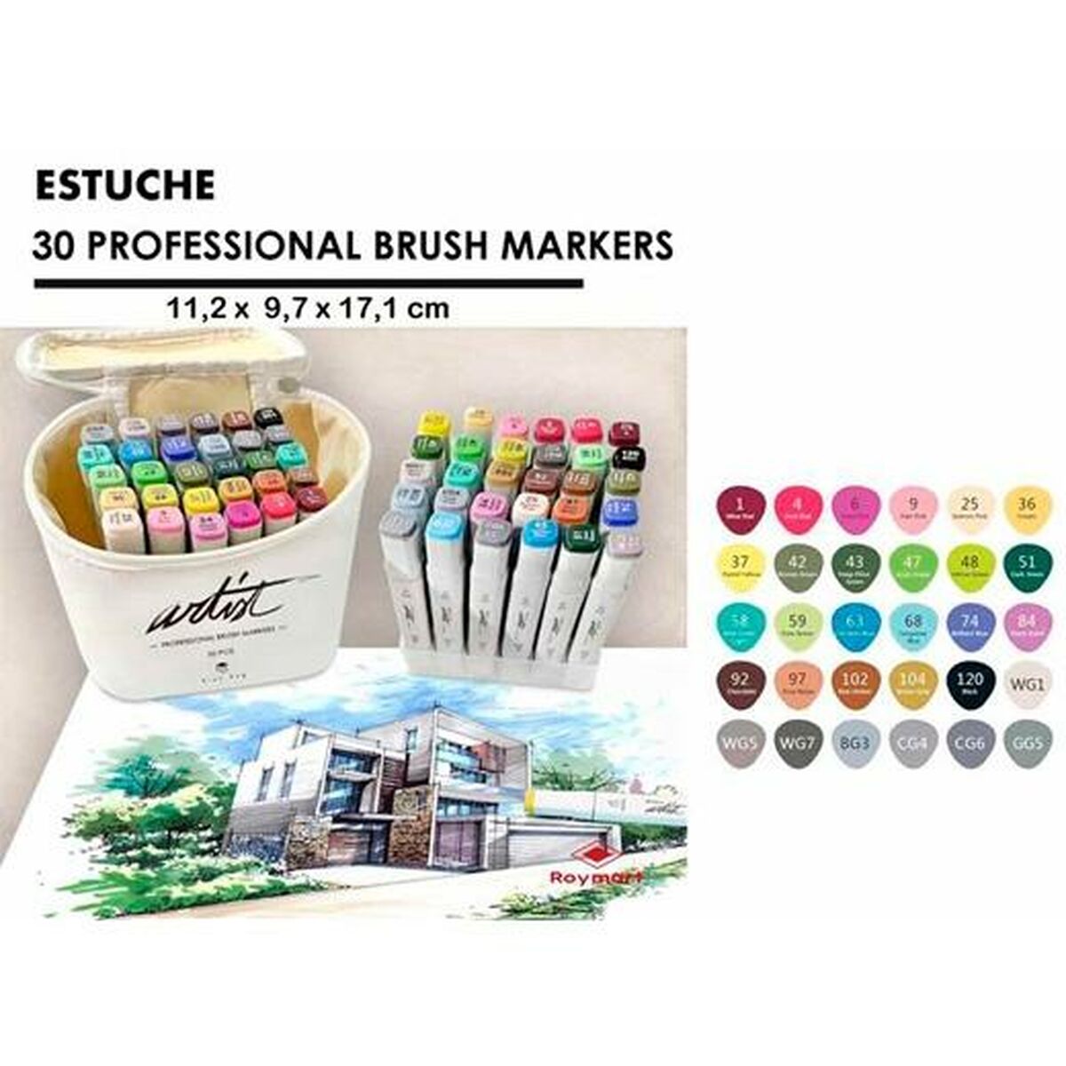 Set di Pennarelli Alex Bog Canvas Luxe Professional 30 Pezzi Confezione Multicolore - Immagine 2