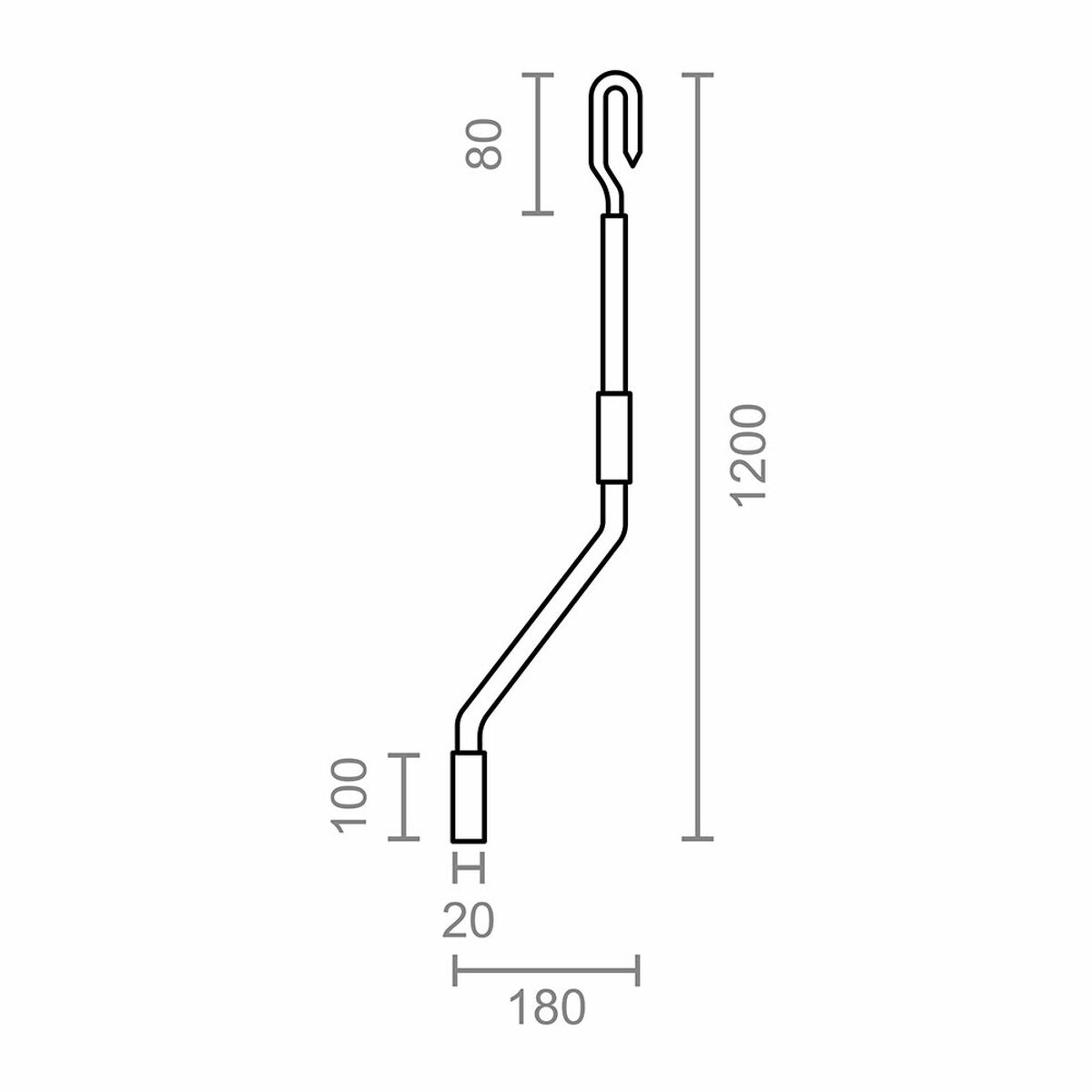 Manovella per tenda da sole Micel TLD06 Bianco 120 cm Basso - Immagine 2