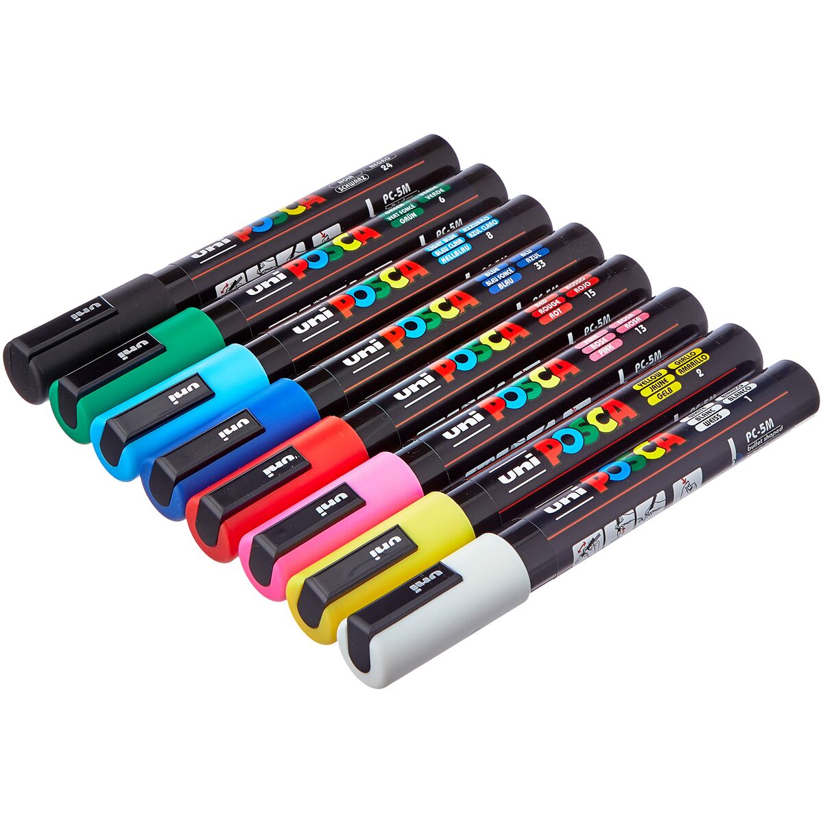 Set di Pennarelli Uni-Ball POSCA Basic PC-5M Multicolore 8 Pezzi (8 Unità) - Immagine 2