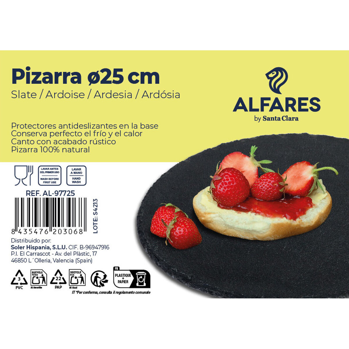 Piatto da pranzo Santa Clara Alfares Lavagna Ø 25 cm - Immagine 2