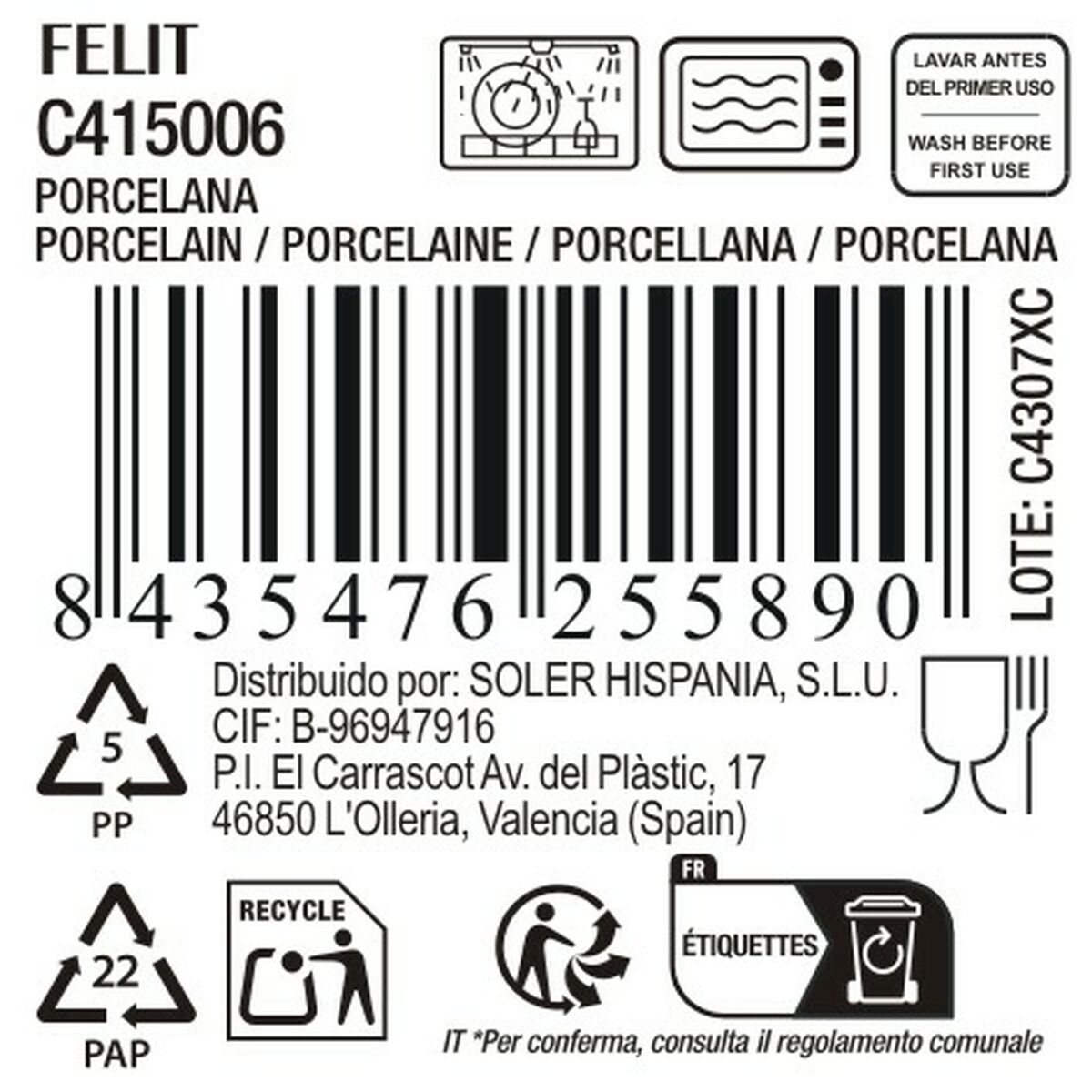Piatto Fondo La Mediterránea Felit (ø 21,8 x 3,6 cm) (ø 22,5 cm) - Immagine 2