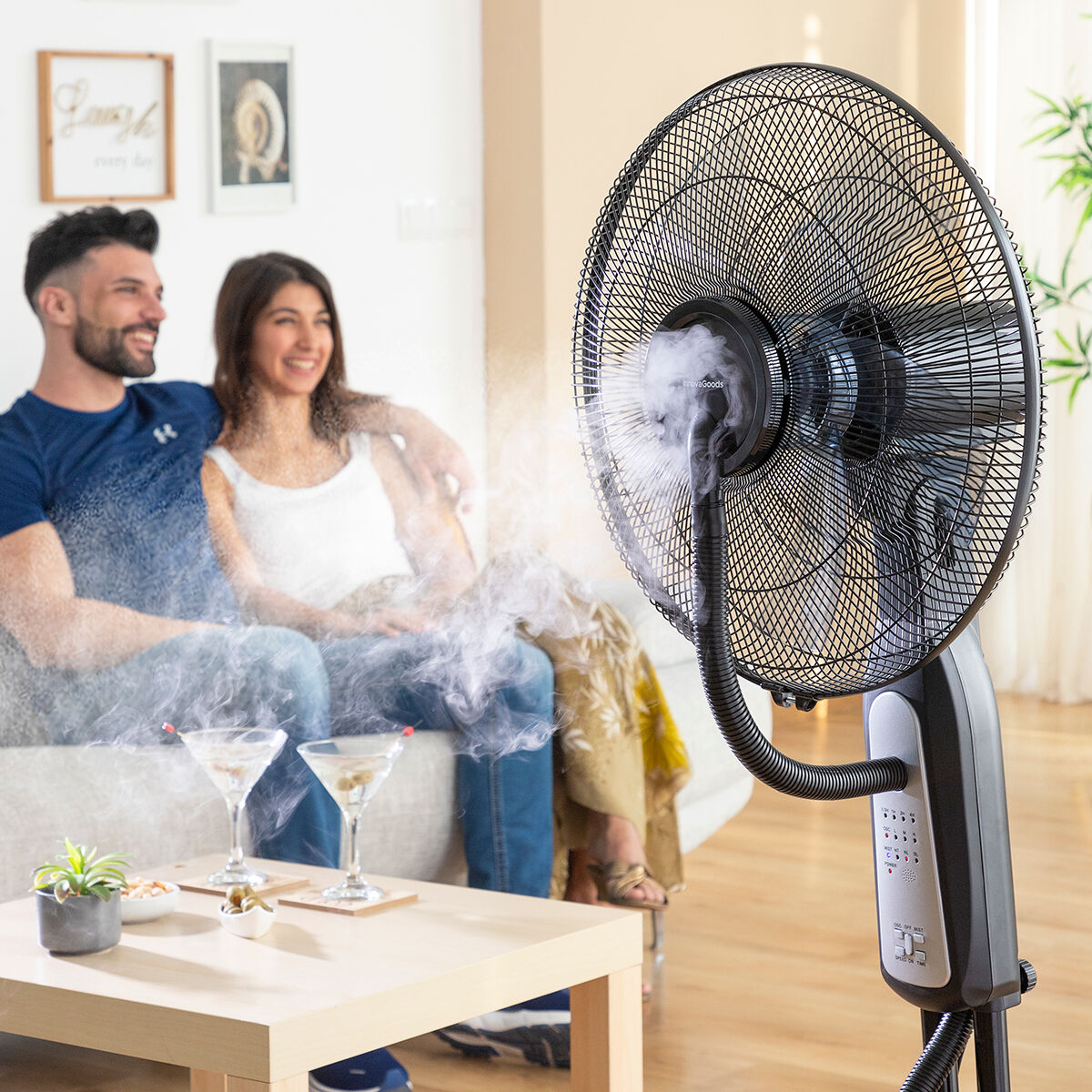 Ventilatore Nebulizzatore da Terra con Telecomando InnovaGoods Mistinn Nero 90 W 2,8 L - Immagine 3
