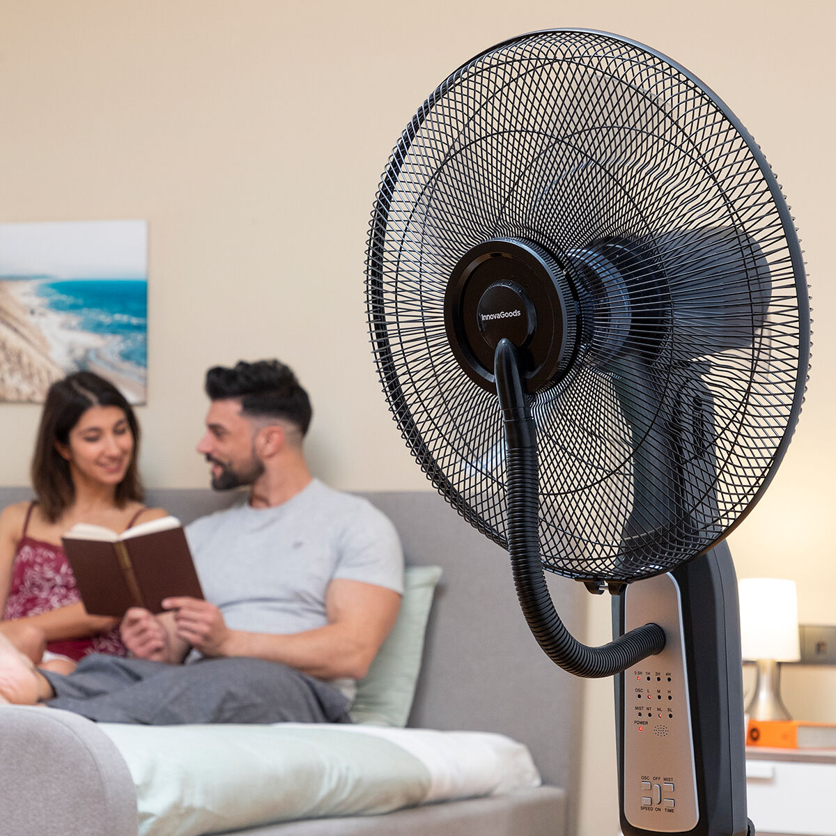 Ventilatore Nebulizzatore da Terra con Telecomando InnovaGoods Mistinn Nero 90 W 2,8 L - Immagine 6