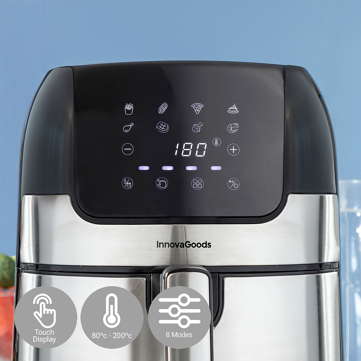 Friggitrice ad Aria InnovaGoods Fryinn 3500 Nero 1400 W 3,5 L Acciaio inossidabile - Immagine 5