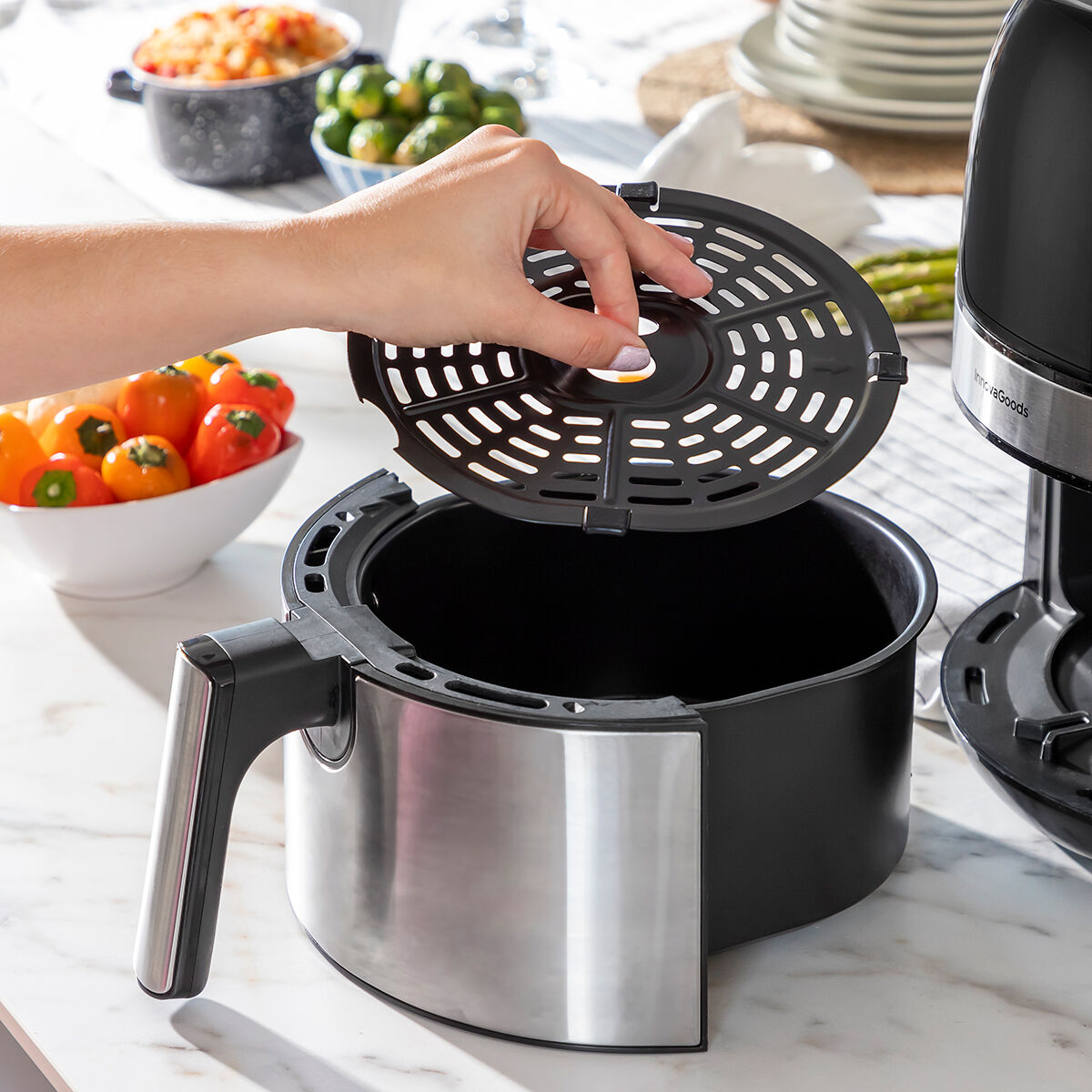Friggitrice ad Aria InnovaGoods Fryinn 3500 Nero 1400 W 3,5 L Acciaio inossidabile - Immagine 7