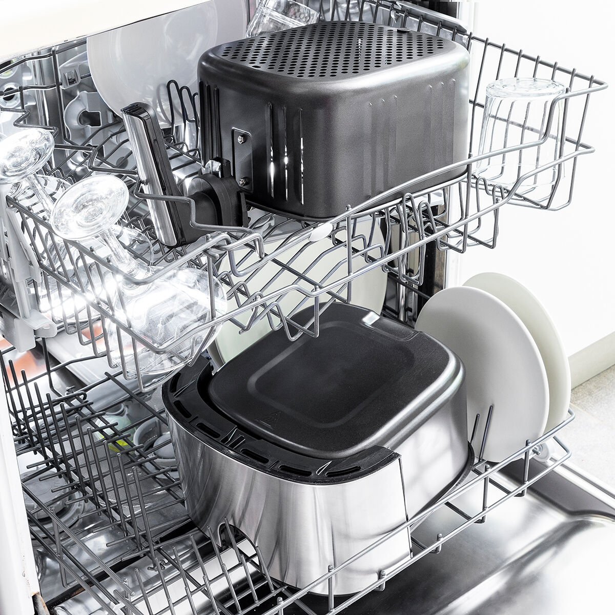 Friggitrice ad Aria InnovaGoods Fryinn Pro 5500 Nero 1700 W 5,5 L Acciaio inossidabile - Immagine 8