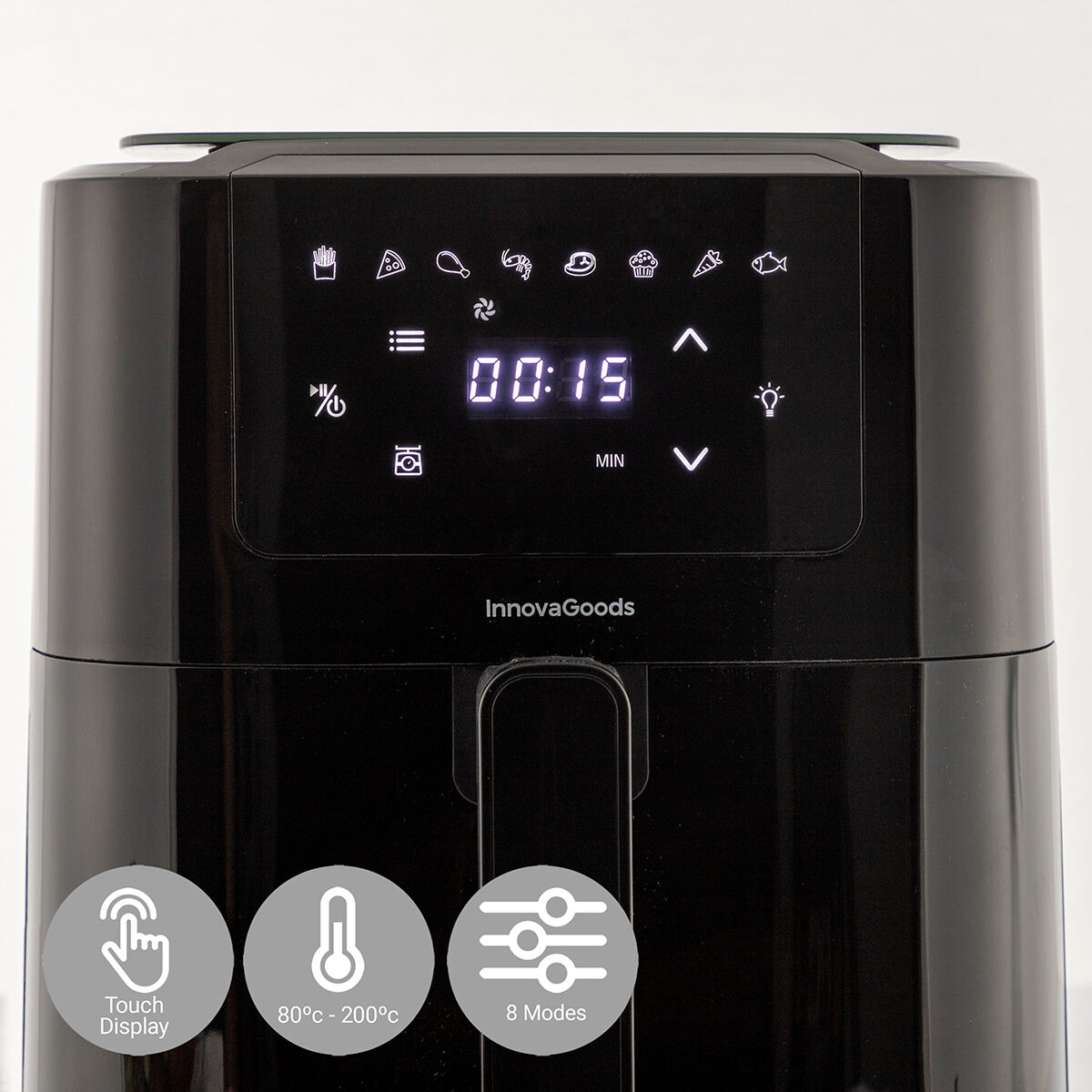 Friggitrice ad Aria con Bilancia InnovaGoods Fryinn Balance 5000 Nero 1500 W 5 L Acciaio inossidabile - Immagine 6