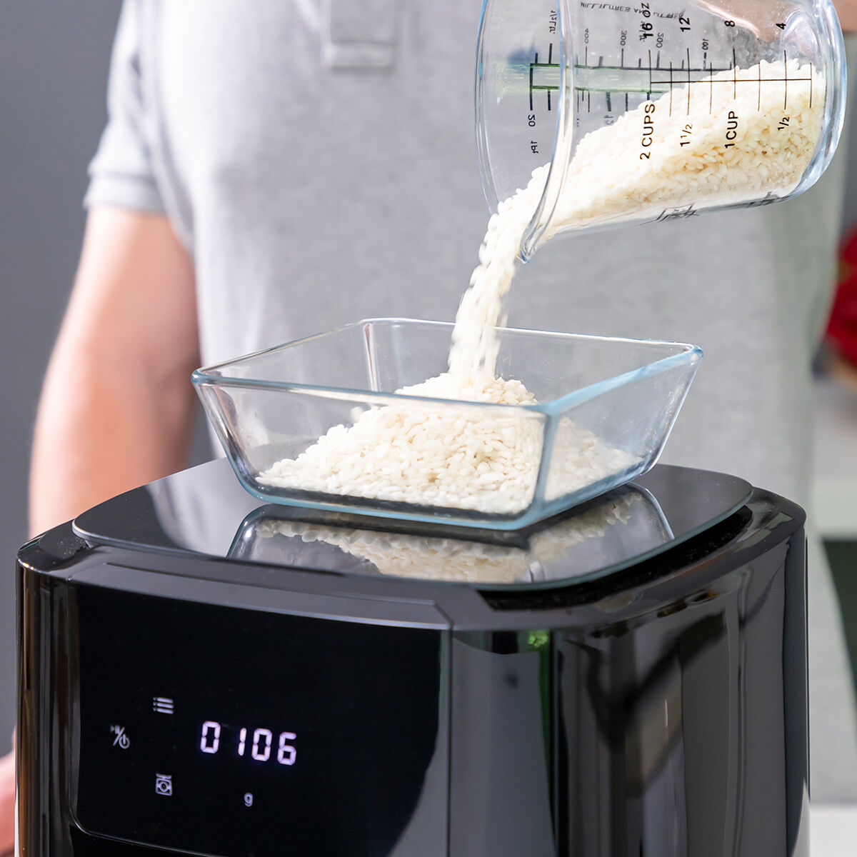Friggitrice ad Aria con Bilancia InnovaGoods Fryinn Balance 5000 Nero 1500 W 5 L Acciaio inossidabile - Immagine 8