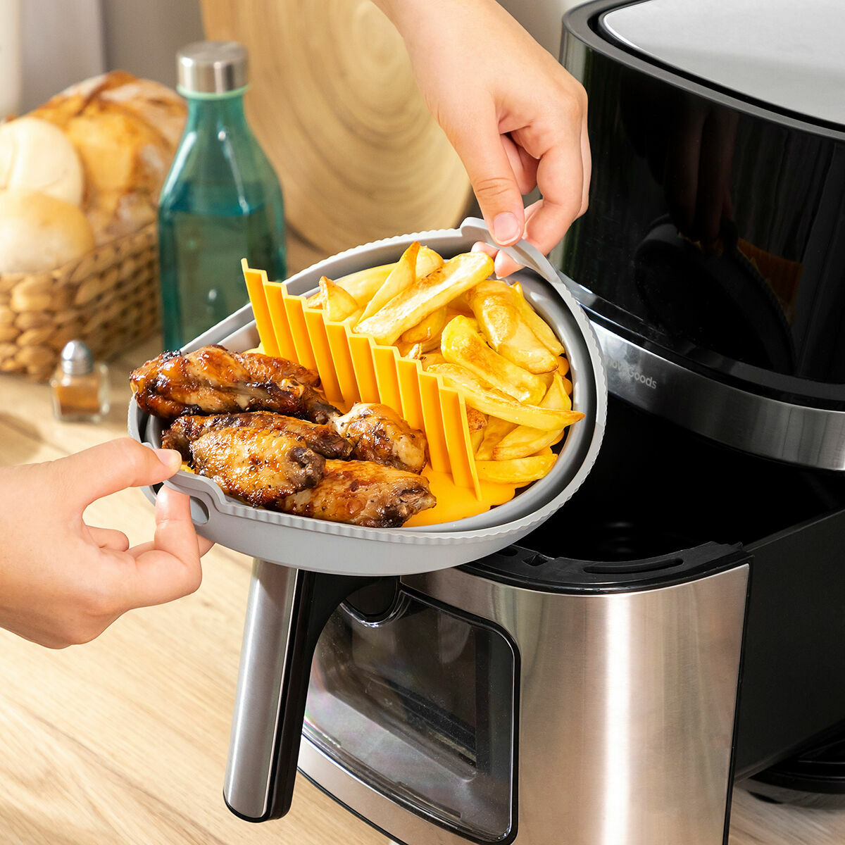 Cestello Pieghevole in Silicone per Friggitrice ad Aria Fliynner InnovaGoods - Immagine 2