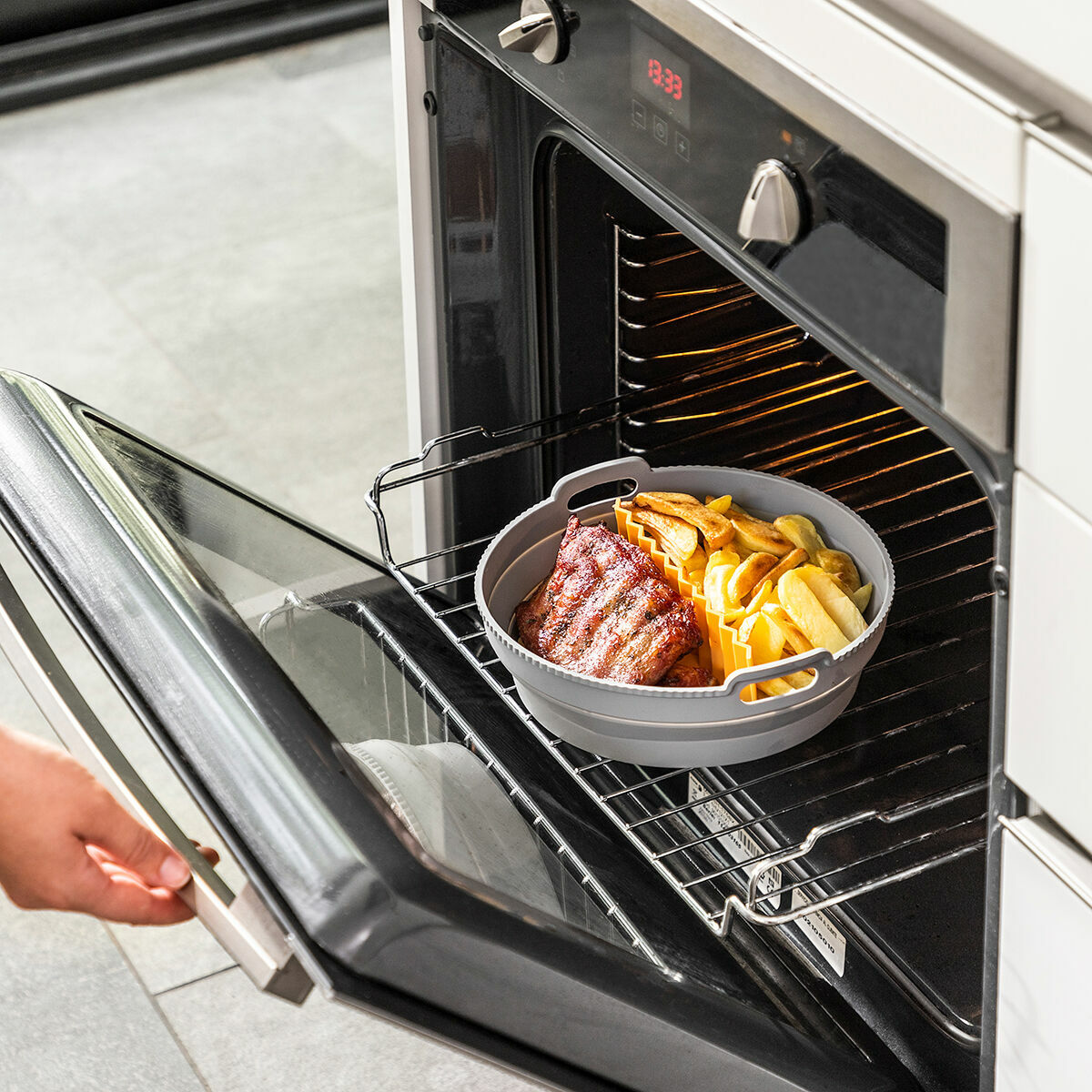 Cestello Pieghevole in Silicone per Friggitrice ad Aria Fliynner InnovaGoods - Immagine 6