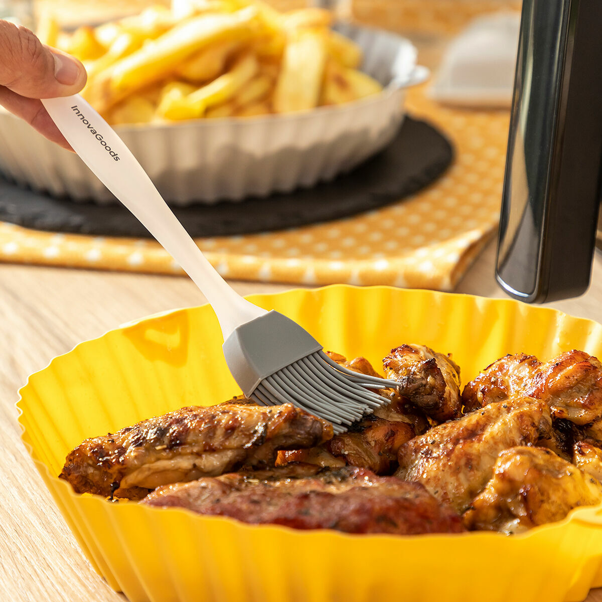 Cestini in Silicone con Pennello per Friggitrice ad Aria Mollicon InnovaGoods 2 Unità - Immagine 3
