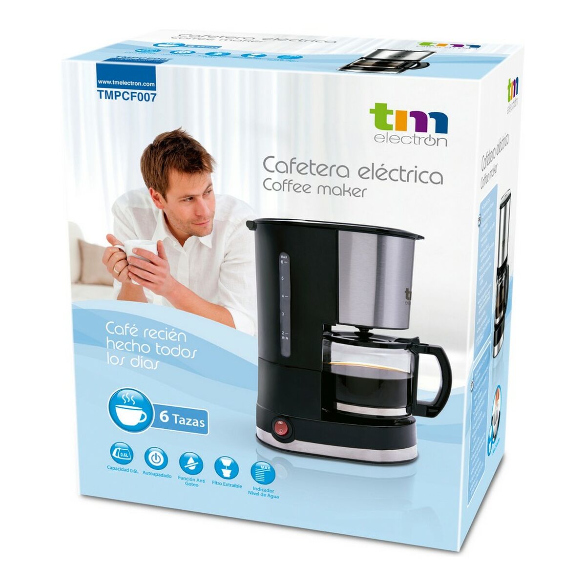 Caffettiera Americana TM Electron 0,6 L 6 Tazze - Immagine 6