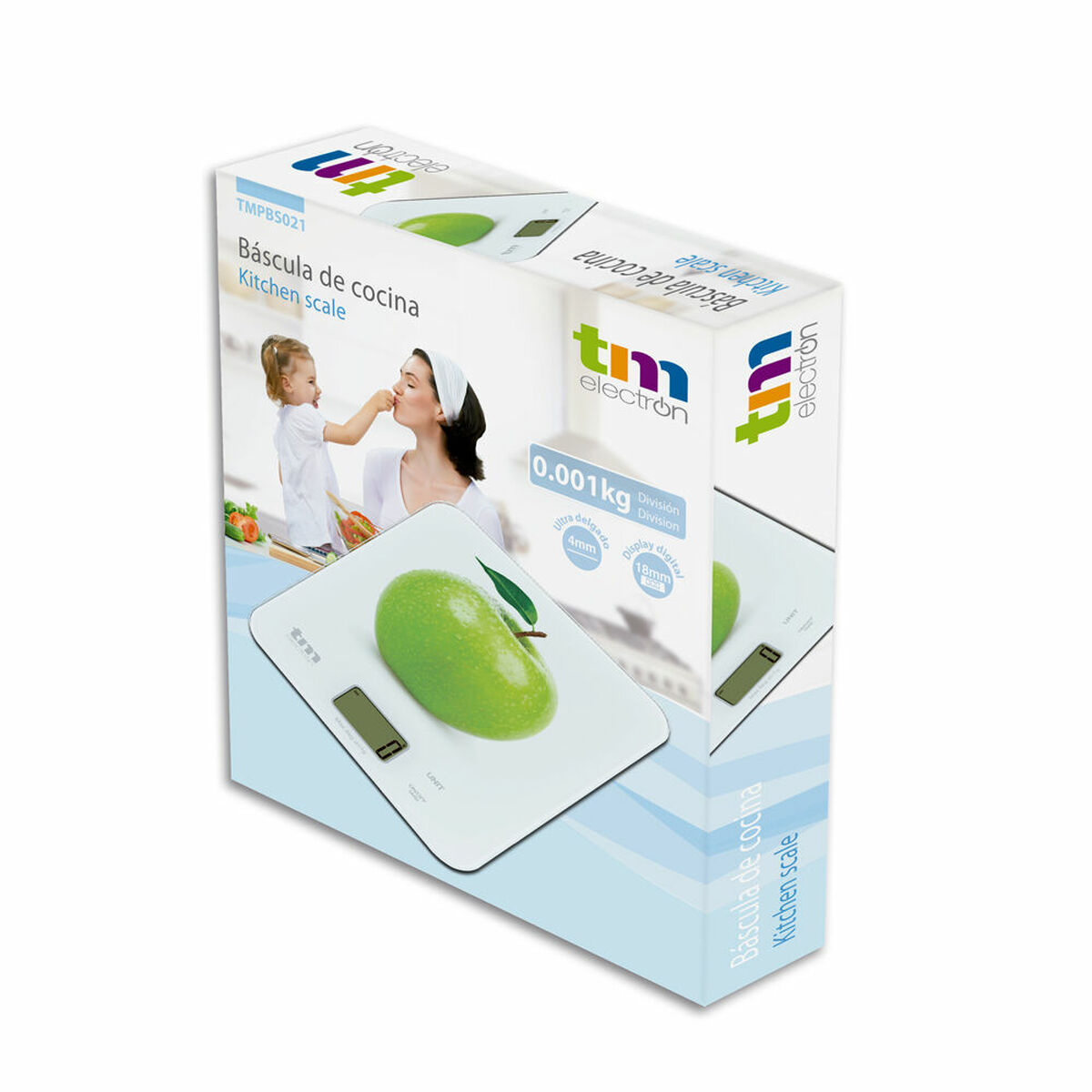 bilancia da cucina TM Mela 8 kg 22,4 x 18,5 cm - Immagine 3