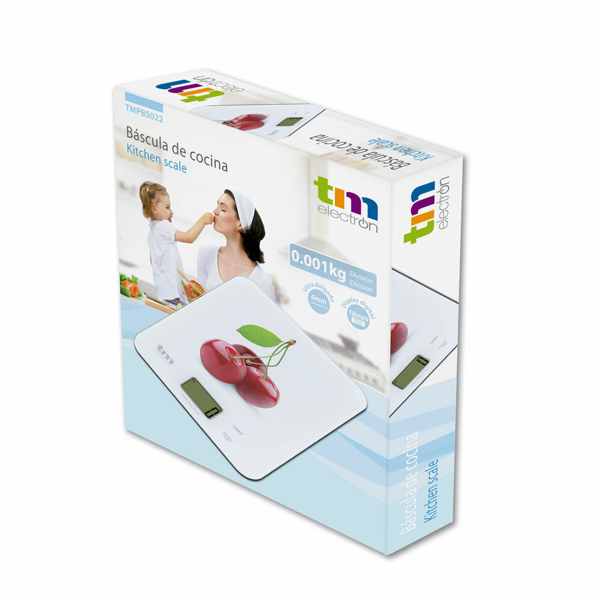 bilancia da cucina TM Ciliegie 8 kg (22,4 x 18,5 cm) - Immagine 3