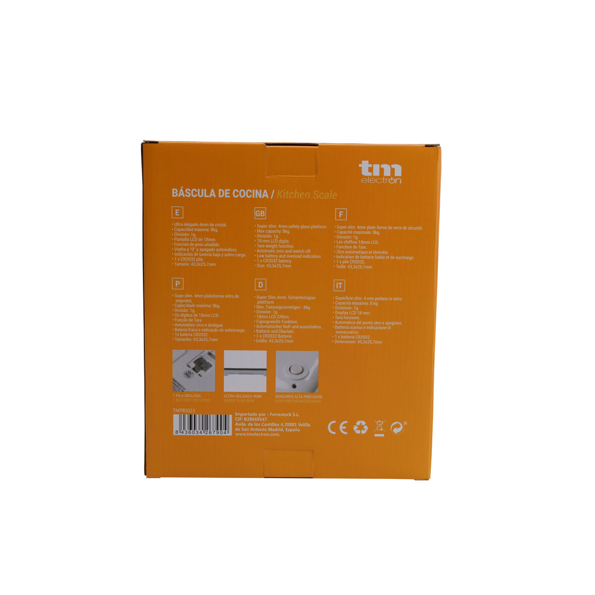 bilancia da cucina TM Mora 8 kg (22,4 x 18,5 cm) - Immagine 2