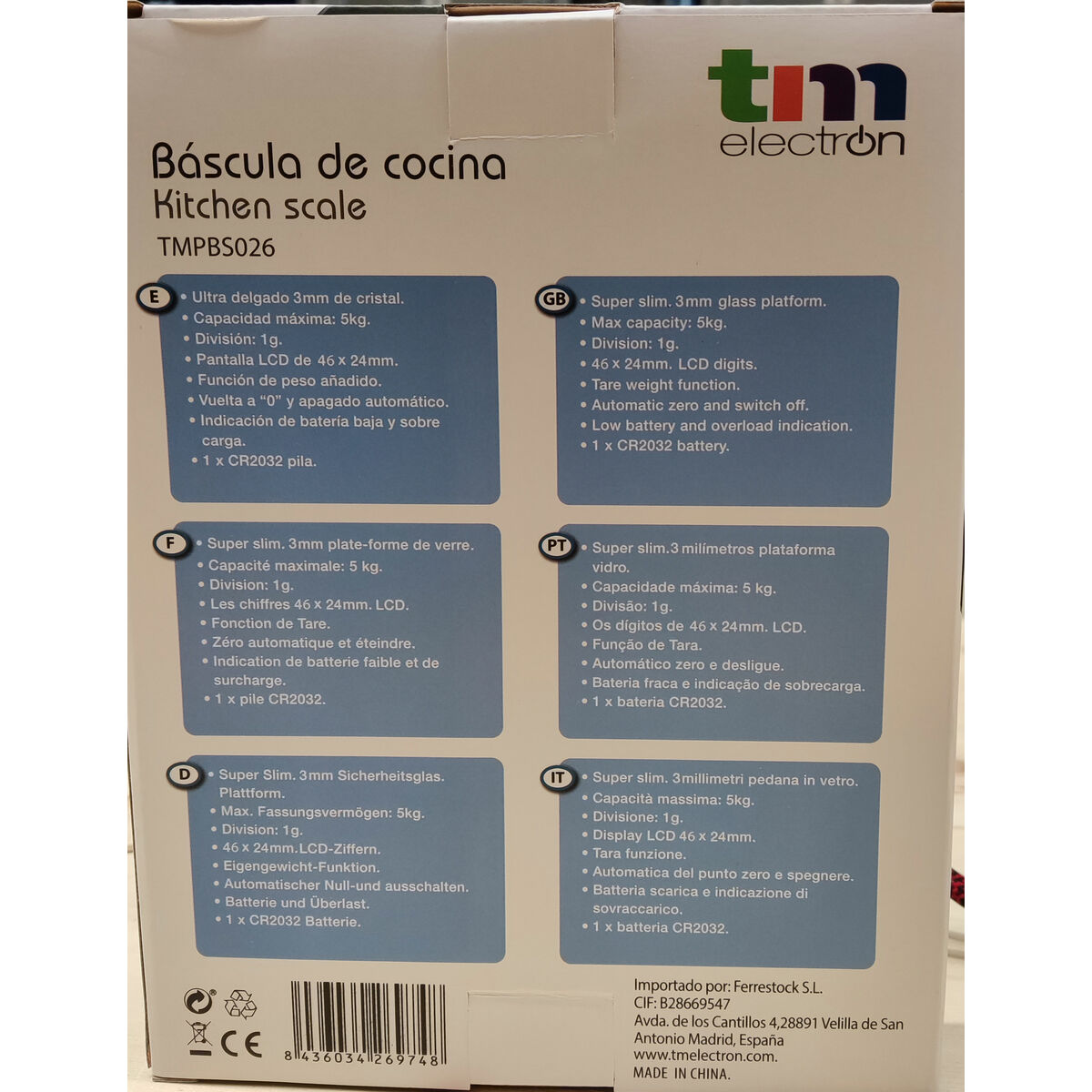bilancia da cucina TM Electron Nero 5 kg - Immagine 2