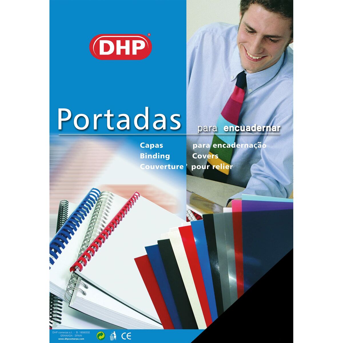 Copertine per rilegatura DHP Nero A4 polipropilene 100 Pezzi