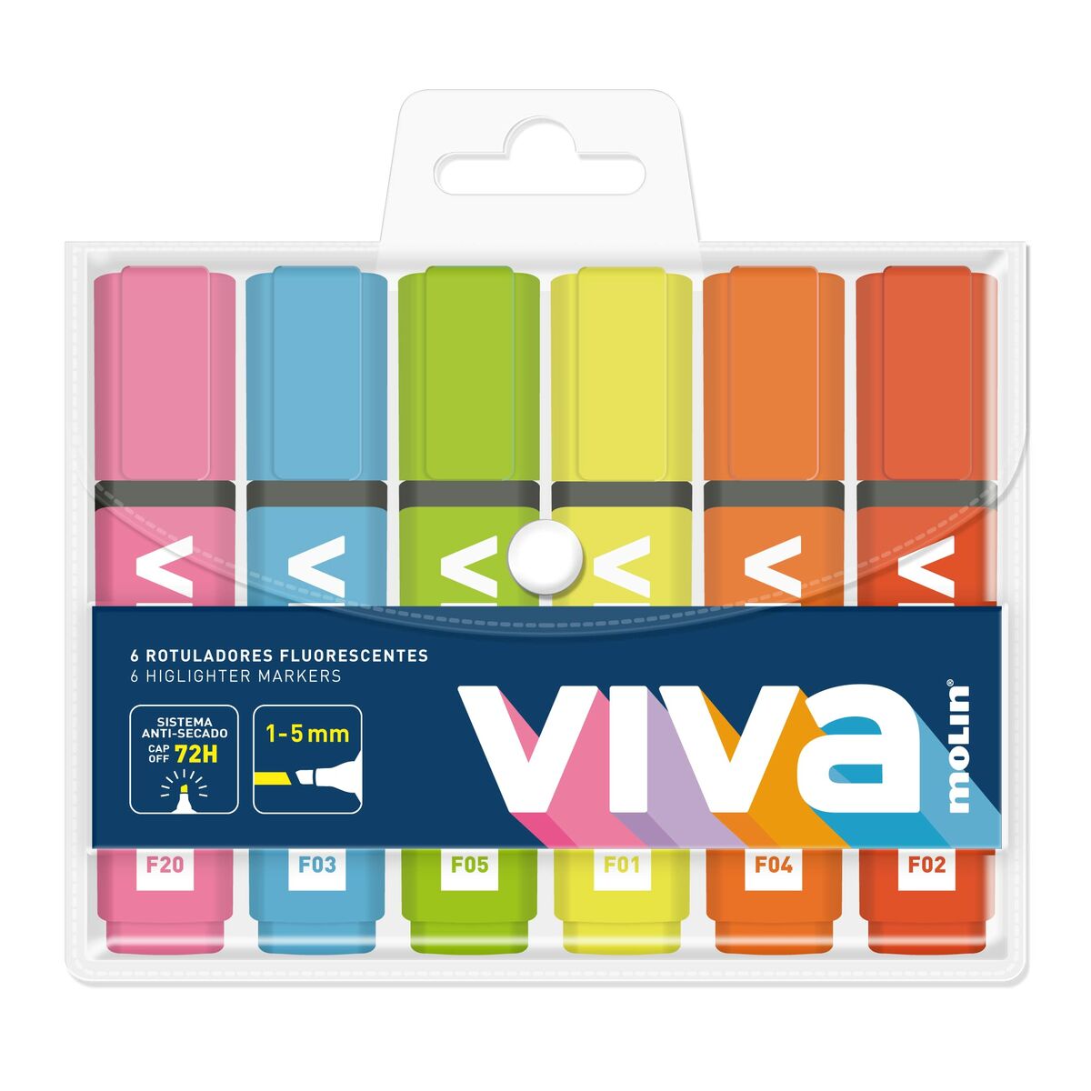 Set di Evidenziatori Molin VIVA Multicolore 6 Pezzi - Immagine 2