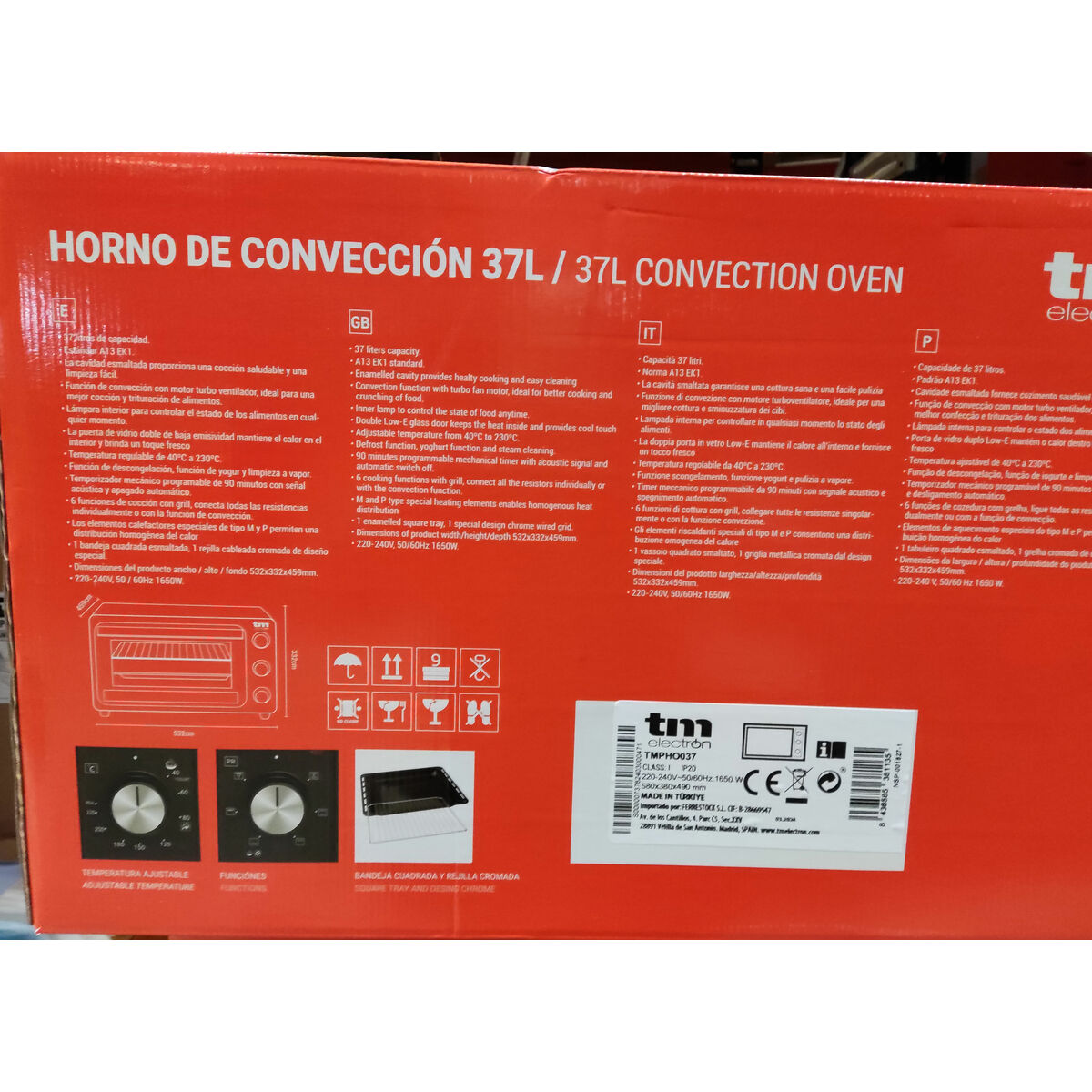 Forno a Convenzione TM Electron 37 L 37 L 250ºC - Immagine 4