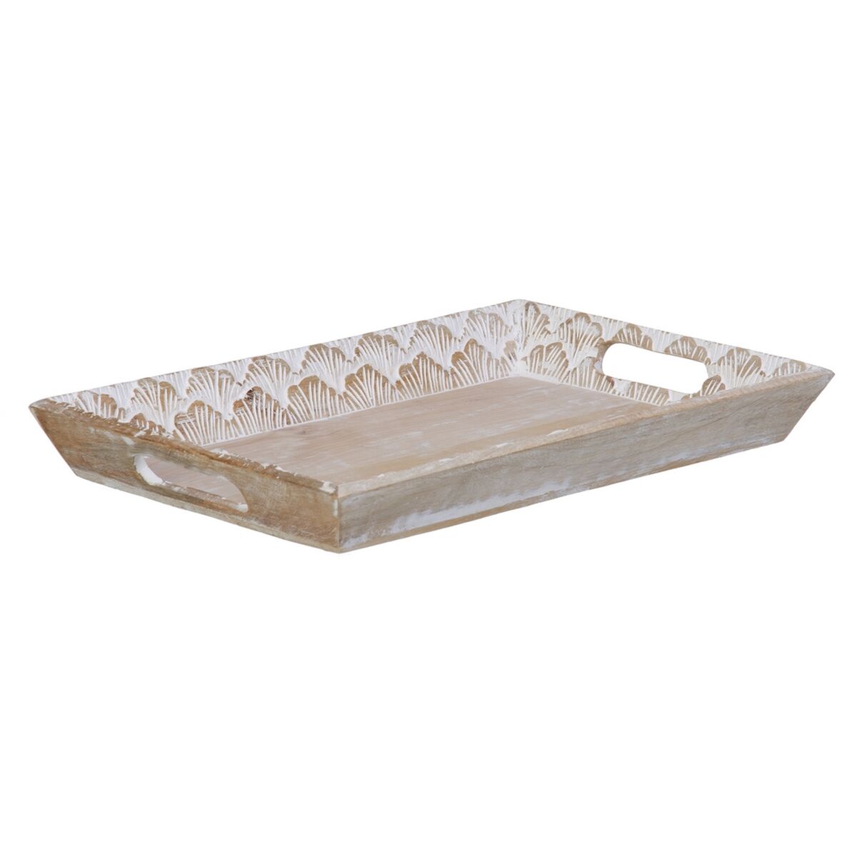 Vassoio per aperitivi 45,5 x 30,5 x 5,5 cm Bianco Legno di mango (2 Unità) - Immagine 3