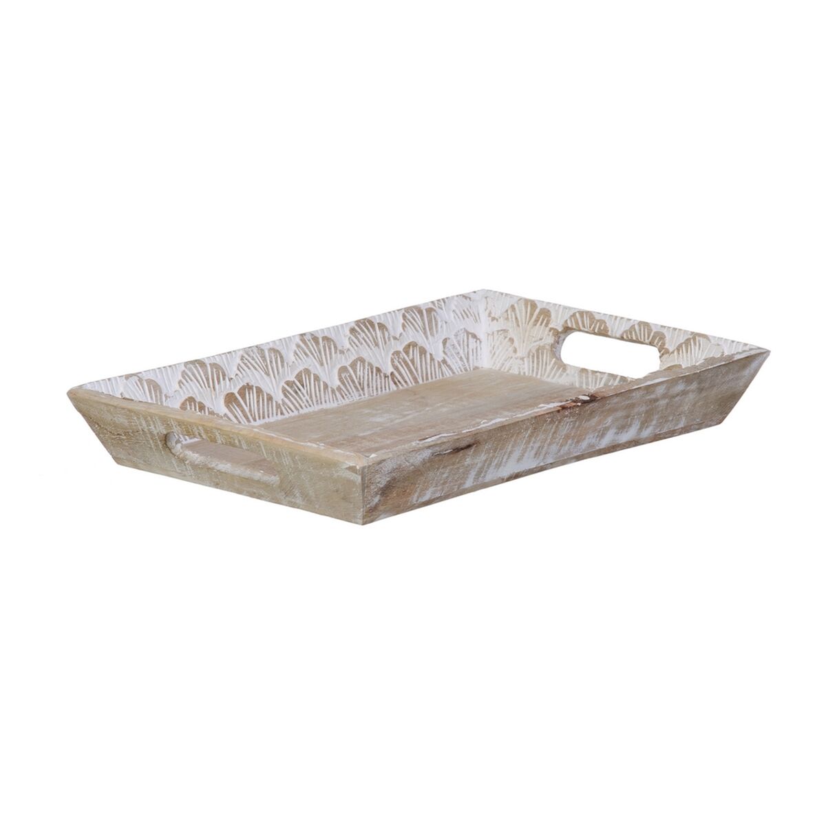 Vassoio per aperitivi 45,5 x 30,5 x 5,5 cm Bianco Legno di mango (2 Unità) - Immagine 4