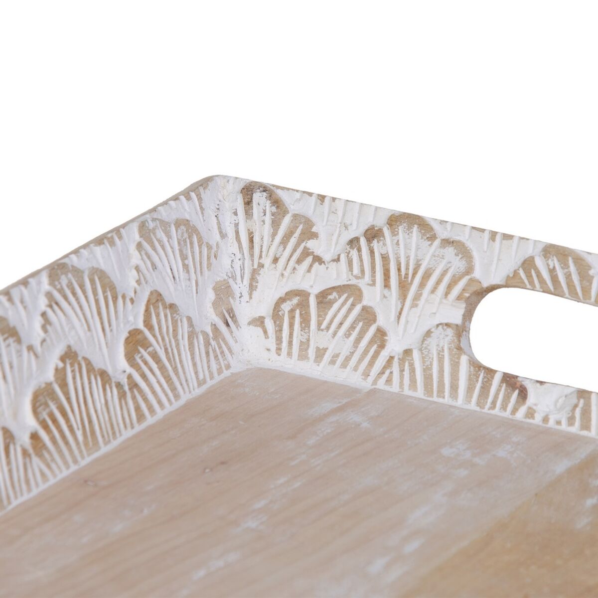 Vassoio per aperitivi 45,5 x 30,5 x 5,5 cm Bianco Legno di mango (2 Unità) - Immagine 7
