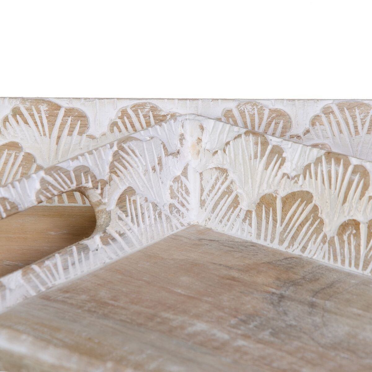 Vassoio per aperitivi 45,5 x 30,5 x 5,5 cm Bianco Legno di mango (2 Unità) - Immagine 8