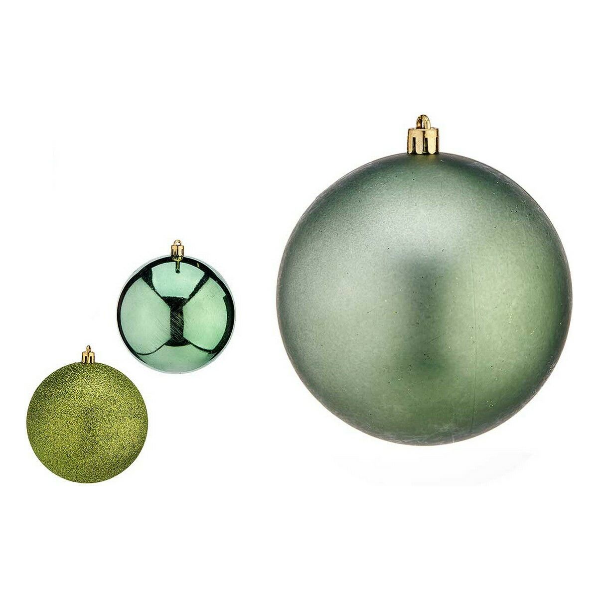 Palle di Natale Krist+ Verde Plastica Ø 10 cm 6 Unità
