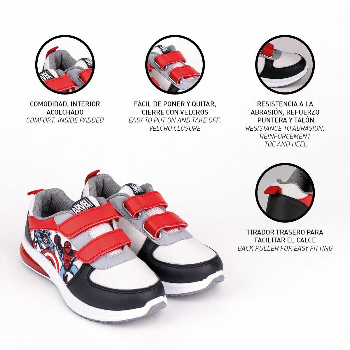 Scarpe Sportive con LED The Avengers Velcro Nero - Immagine 6