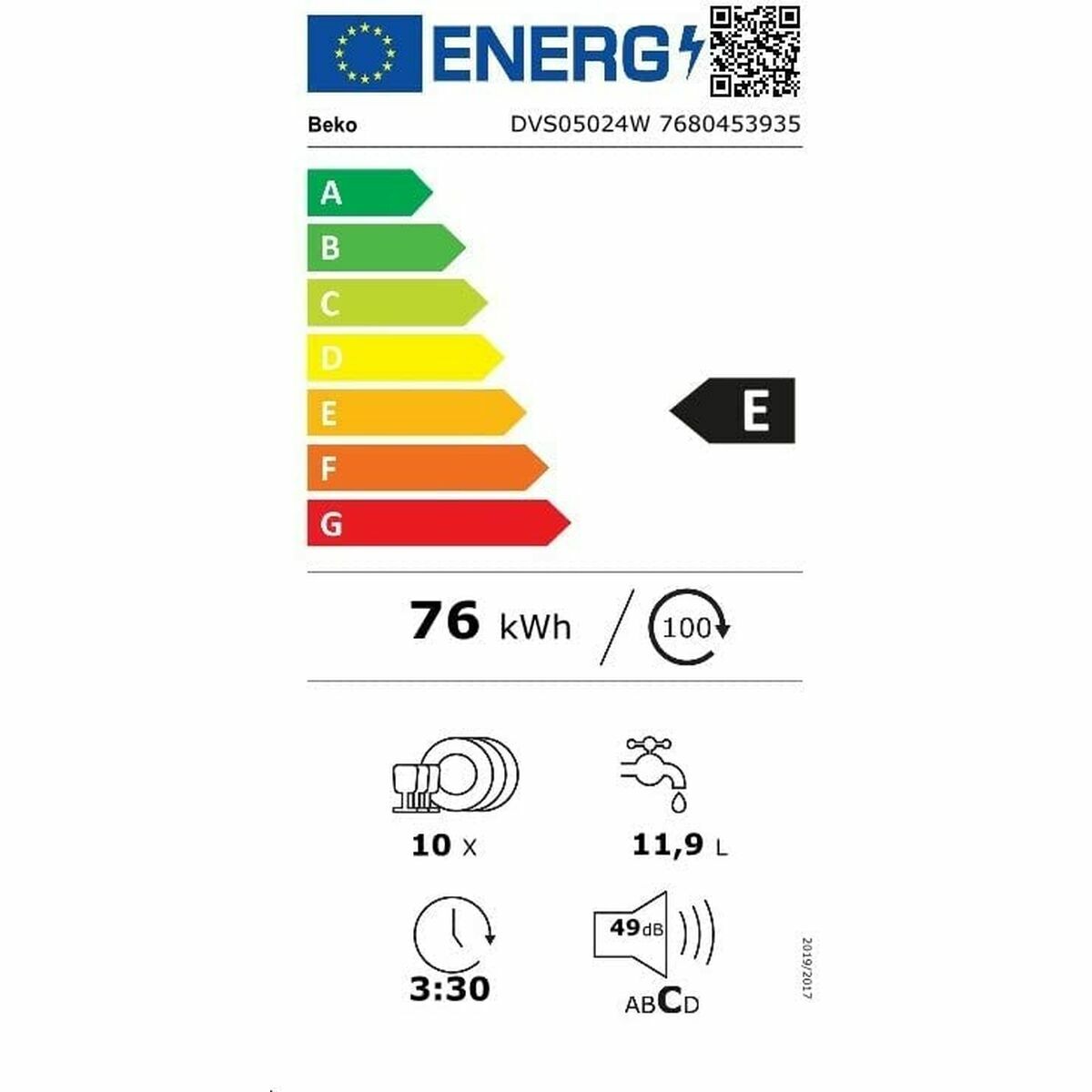 Lavastoviglie BEKO DVS05024W Bianco 45 cm (45 cm) - Immagine 3